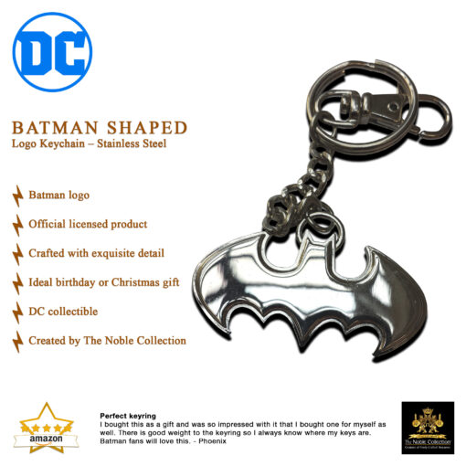 Batman 5.5cm Shaped Logo Keychain Stainless Steel - Image 5