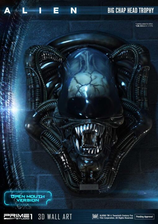 Alien Big Chap Head Trophy - 3D Wall Art Open Mouth Version By Prime1Studio - Image 3