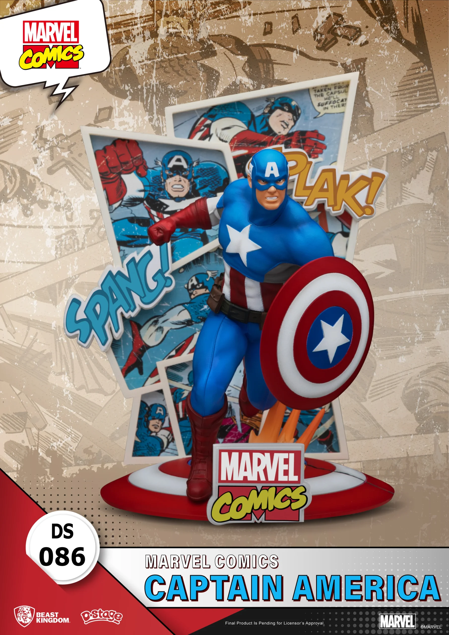 Beast Kingdom DS-086 Marvel Comics Captain America Diorama Stage D-Stage Figure Statue - Image 3