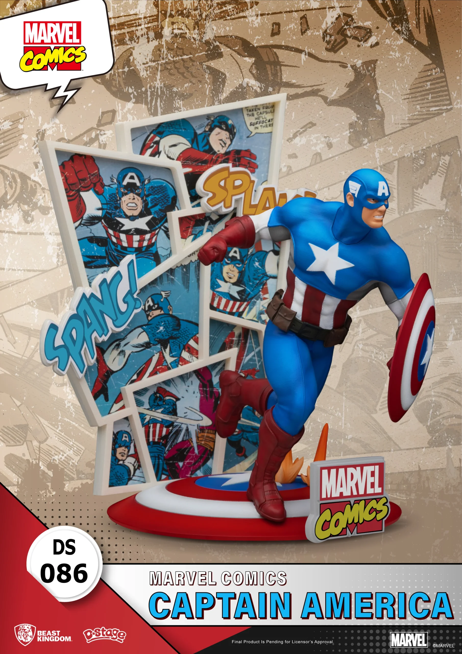 Beast Kingdom DS-086 Marvel Comics Captain America Diorama Stage D-Stage Figure Statue - Image 4