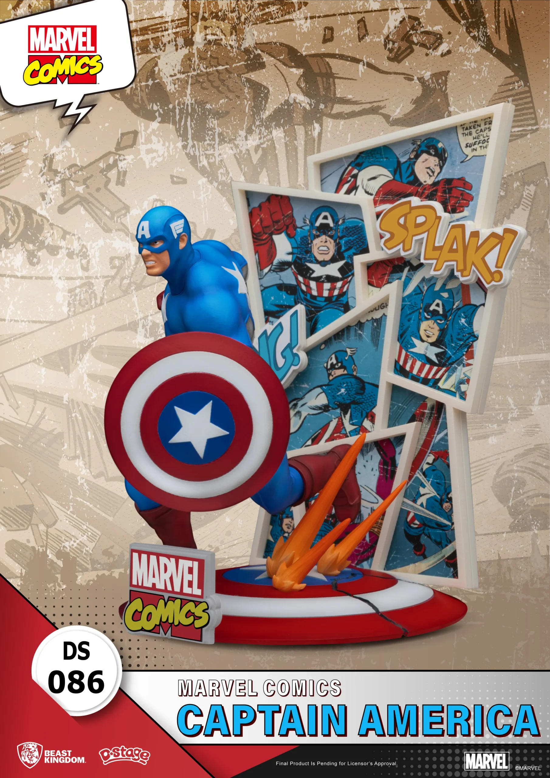 Beast Kingdom DS-086 Marvel Comics Captain America Diorama Stage D-Stage Figure Statue - Image 5